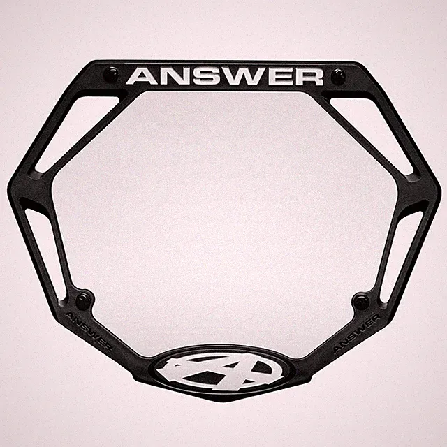 AnswerBMX 3D Mini Black Number Plate - Lightweight Aerodynamic BMX Racing Gear