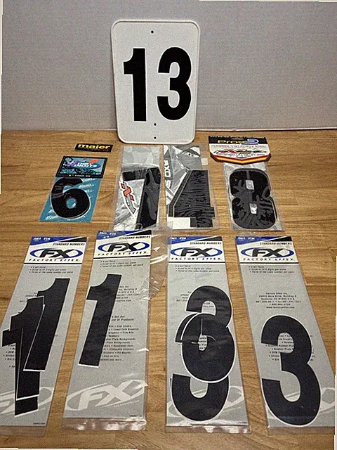 BMX Number Plate Numbers Lot Factory Effex / Dirt Digits / Style Open Packs
