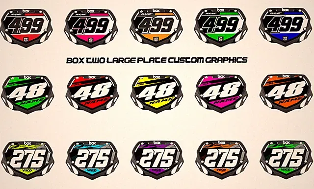 BOX TWO BMX NUMBER PLATE (Large) Custom printed Graphics Decals Stickers