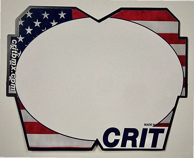 CRIT BMX USA AMERICAN FLAG SERIES MINI REVERSIBLE NUMBER PLATE RED/WHITE/BLUE