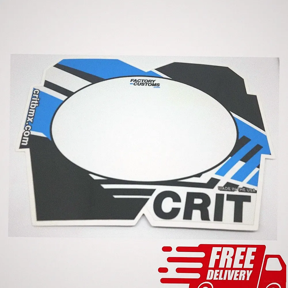 NEW! CRIT BMX PRO NUMBER PLATE LIGHT BLUE Bike Racing Bicycle Stunt Part